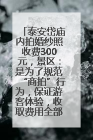 泰安岱庙内拍婚纱照收费300元，景区：是为了规范“商拍”行为，保证游客体验，收取费用全部上交国库