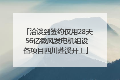 洽谈到签约仅用28天 56亿微风发电机组设备项目四川蓬溪开工