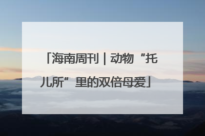海南周刊｜动物“托儿所”里的双倍母爱