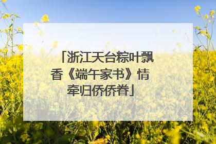 浙江天台粽叶飘香《端午家书》情牵归侨侨眷