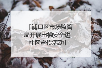 浦口区市场监管局开展电梯安全进社区宣传活动