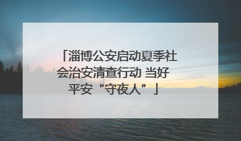 淄博公安启动夏季社会治安清查行动 当好平安“守夜人”