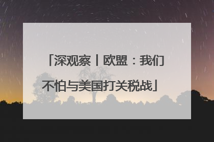 深观察丨欧盟：我们不怕与美国打关税战