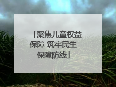 聚焦儿童权益保障 筑牢民生保障防线