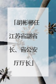 胡彬郴任江苏省副省长、省公安厅厅长