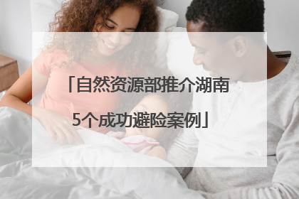 自然资源部推介湖南5个成功避险案例