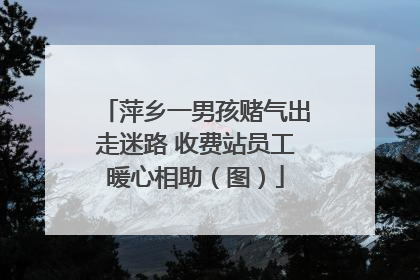 萍乡一男孩赌气出走迷路 收费站员工暖心相助（图）