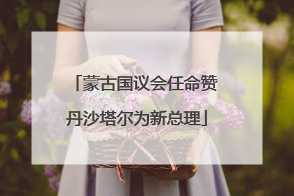 蒙古国议会任命赞丹沙塔尔为新总理
