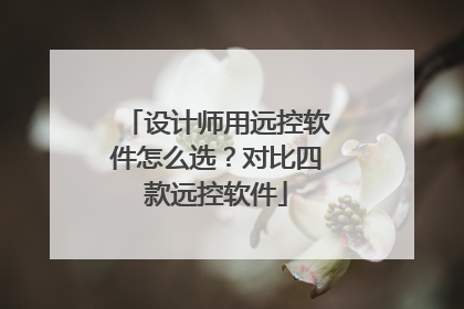 设计师用远控软件怎么选？对比四款远控软件