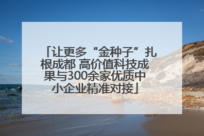 让更多“金种子”扎根成都 高价值科技成果与300余家优质中小企业精准对接