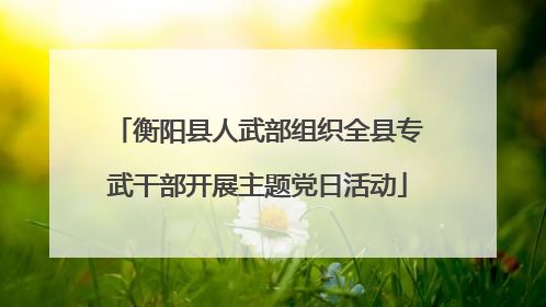 衡阳县人武部组织全县专武干部开展主题党日活动