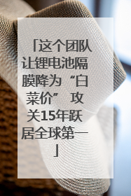 这个团队让锂电池隔膜降为“白菜价” 攻关15年跃居全球第一