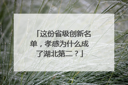 这份省级创新名单，孝感为什么成了湖北第二？