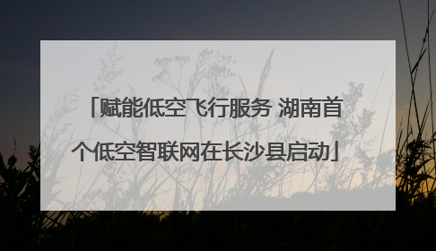 赋能低空飞行服务 湖南首个低空智联网在长沙县启动