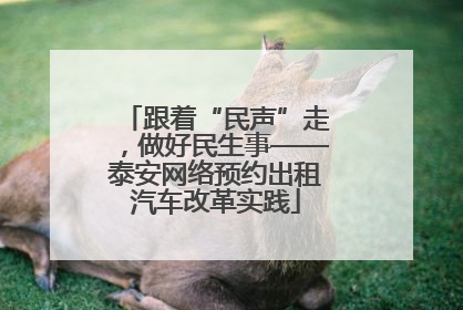 跟着“民声”走，做好民生事——泰安网络预约出租汽车改革实践