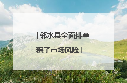 邻水县全面排查粽子市场风险