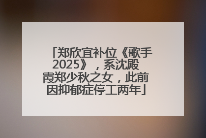 郑欣宜补位《歌手2025》，系沈殿霞郑少秋之女，此前因抑郁症停工两年