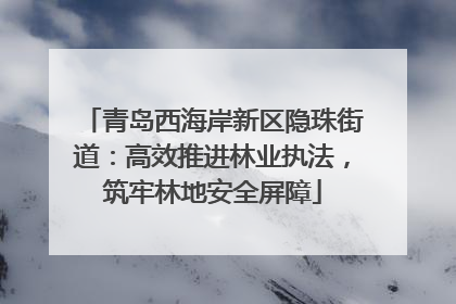 青岛西海岸新区隐珠街道：高效推进林业执法，筑牢林地安全屏障