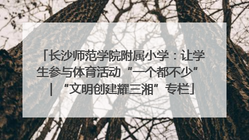 长沙师范学院附属小学：让学生参与体育活动“一个都不少”｜“文明创建耀三湘”专栏