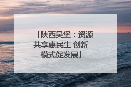 陕西吴堡：资源共享惠民生 创新模式促发展
