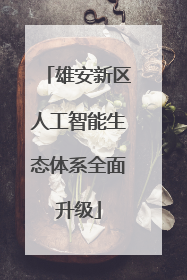 雄安新区人工智能生态体系全面升级