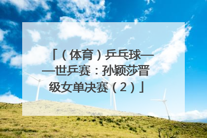 （体育）乒乓球——世乒赛：孙颖莎晋级女单决赛（2）