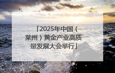 2025年中国（莱州）黄金产业高质量发展大会举行