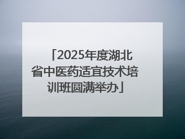 2025年度湖北省中医药适宜技术培训班圆满举办