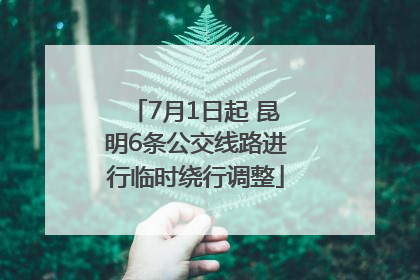 7月1日起 昆明6条公交线路进行临时绕行调整