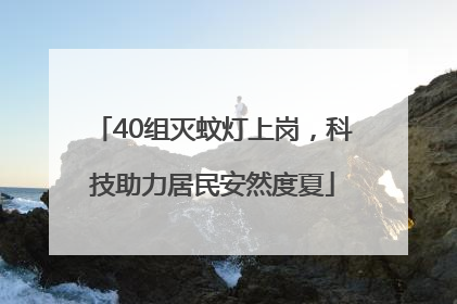 40组灭蚊灯上岗，科技助力居民安然度夏