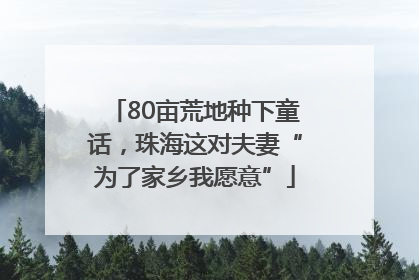 80亩荒地种下童话,珠海这对夫妻“为了家乡我愿意”